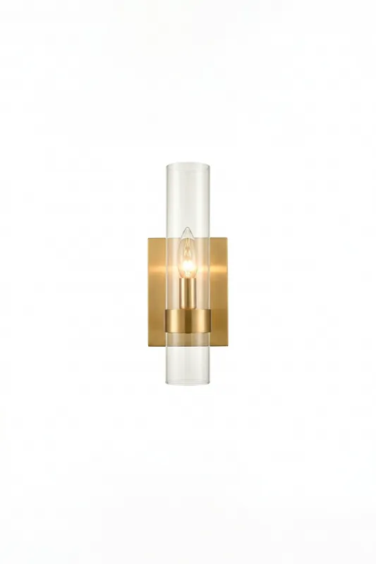 Linear Metallic Brass Glass Wall Sconce — Samu Lighting LED Linear Lights 15.0W 