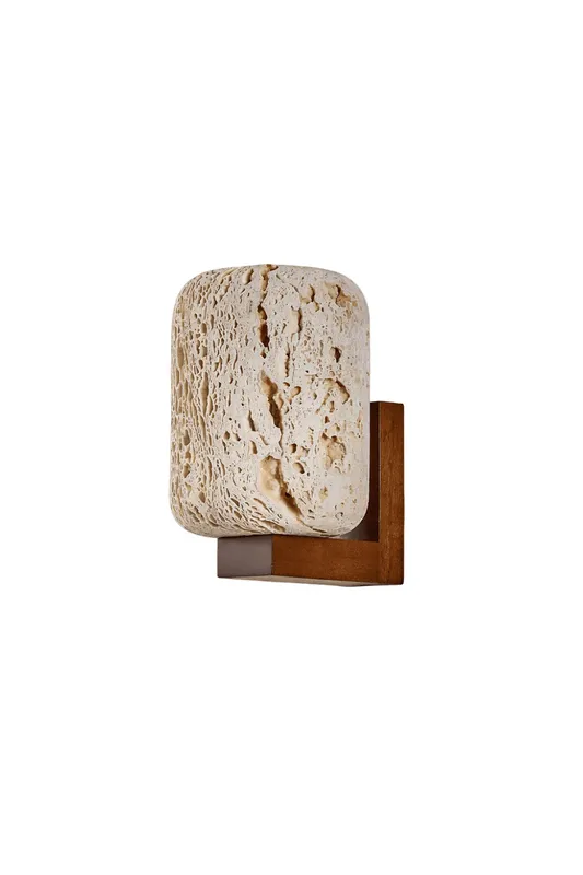 Wabi-Sabi Travertine Cylinder Wall Sconce — Samu Lighting LED Wall Lights 10.0W 