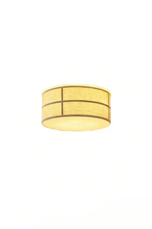 Crosshatch Linen Fabric Flush Mount Ceiling Light — Samu Lighting LED Post Top Lights 60.0W 