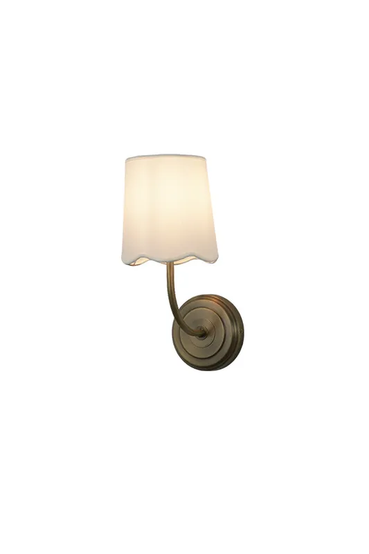 Curved Arm Fabric Shade Wall Sconce — Samu Lighting LED Wall Lights 40.0W 