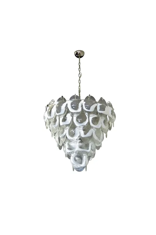Art White and Clear Oval Glass Chandelier — Samu Lighting LED Landscape Lights 60.0W 