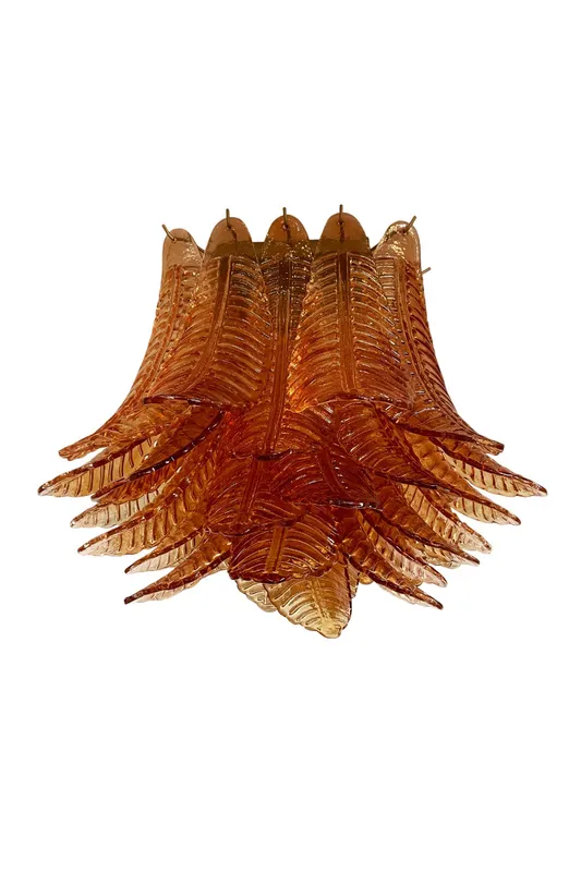 Amber Fern-Leaf Art Glass Ceiling Light — Samu Lighting LED Landscape Lights 60.0W 