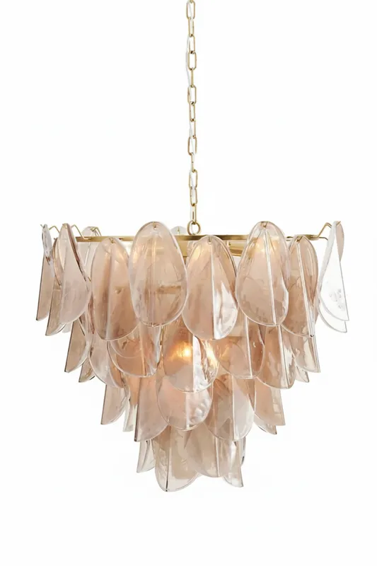 Art Magnolia Smoke Glass Chandelier — Samu Lighting LED Landscape Lights 0.0W 