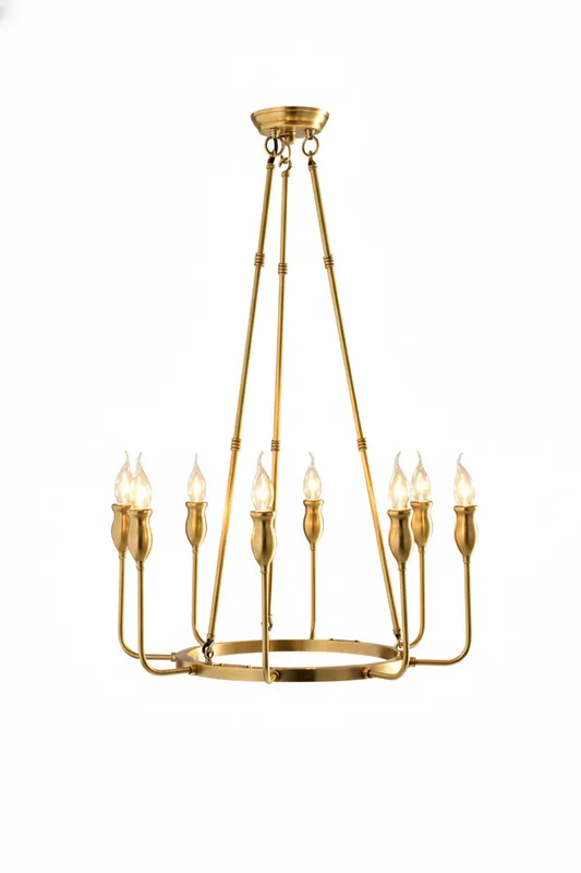 Golden Ring Candle-Arm Chandelier — Samu Lighting LED Landscape Lights 40.0W 