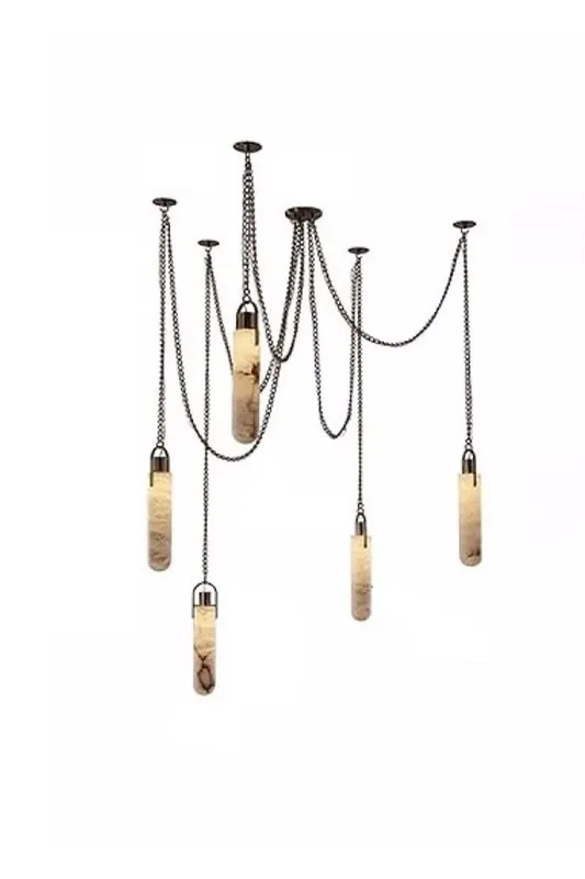 Multi-head Alabaster Cylindrical Chandelier — Samu Lighting LED Landscape Lights 36.0W 3000K