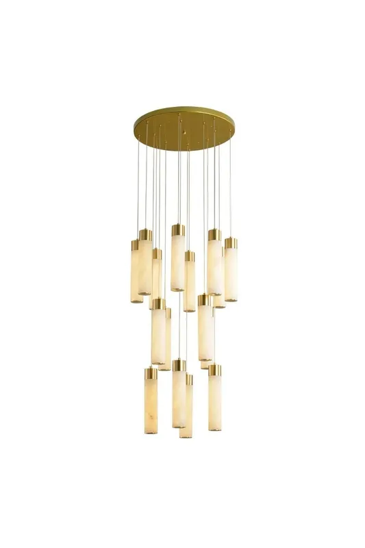 Alabaster Celestial Brass Cascade Chandelier — Samu Lighting LED Landscape Lights 40.0W 3000K