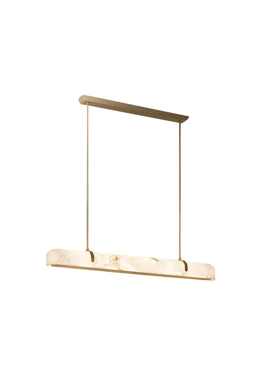 Alabaster Linear Brass Chandelier — Samu Lighting LED Linear Lights 60.0W 