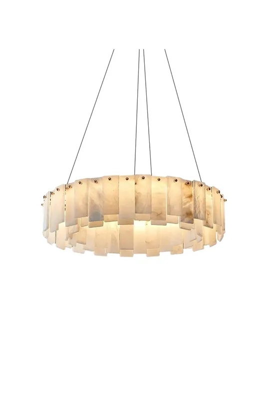 Modern Alabaster Celestial Round Chandelier — Samu Lighting LED Landscape Lights 62.0W 