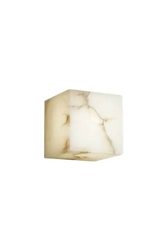 Modern Cube Square Alabaster Wall Sconce — Samu Lighting LED Wall Lights 8.0W 
