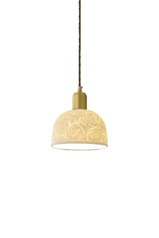 Rose Texture Ceramic Pendant Lamp — Samu Lighting LED Troffers & Panels 40.0W 