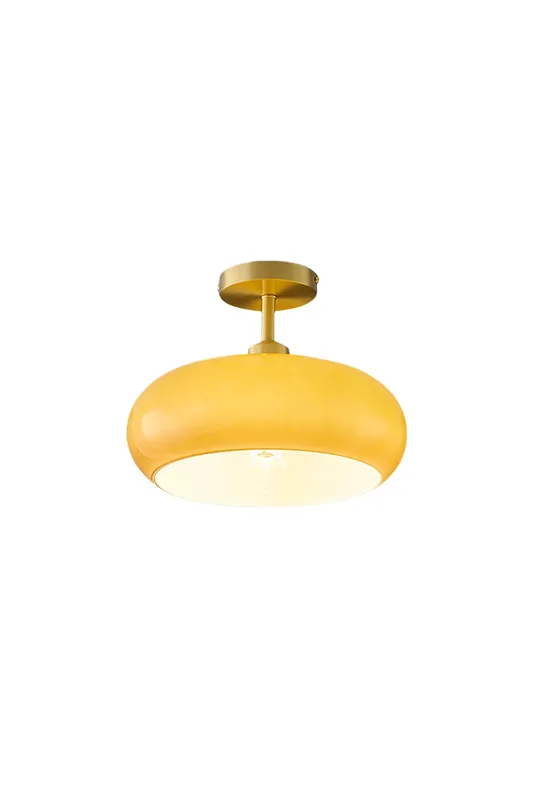 Round Flush Mount Glass Ceiling Light — Samu Lighting LED Post Top Lights 40.0W 
