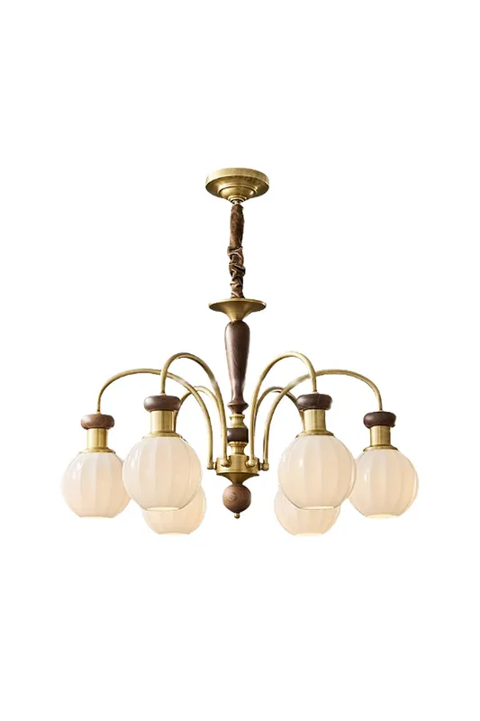 Brass Globe Walnut Chandelier — Samu Lighting LED Landscape Lights 40.0W 