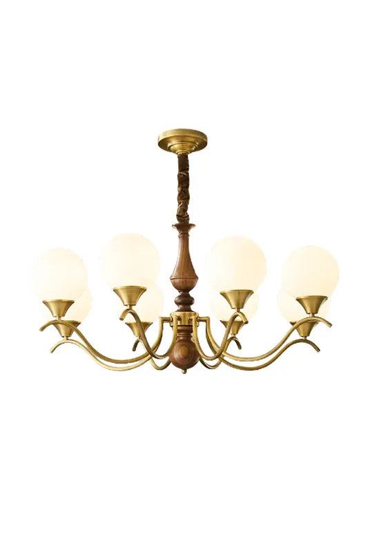 Brass Vintage Walnut Globe Chandelier — Samu Lighting LED Landscape Lights 40.0W 