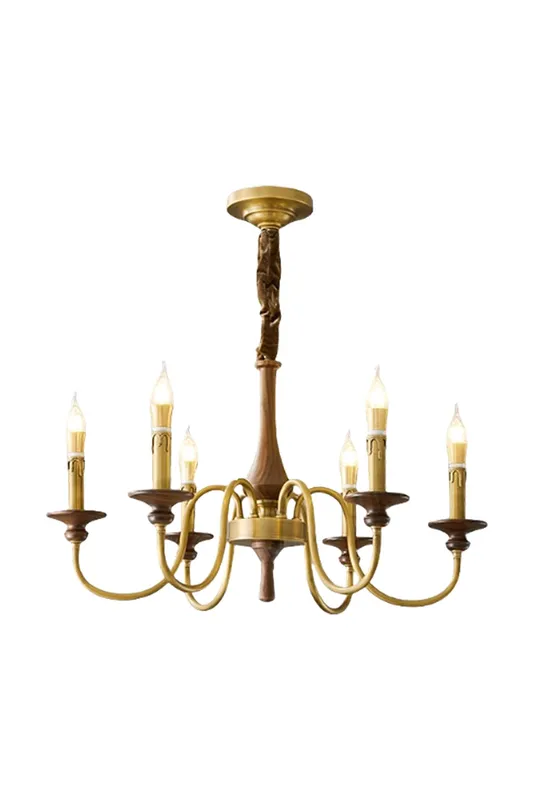 Vintage Brass Candle Chandelier — Samu Lighting LED Landscape Lights 40.0W 