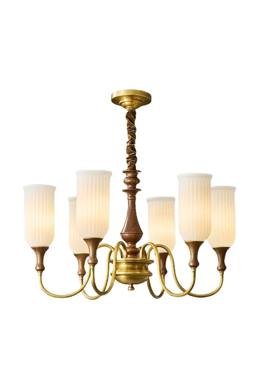 Walnut Brass Glass Chandelier — Samu Lighting LED Landscape Lights 40.0W 