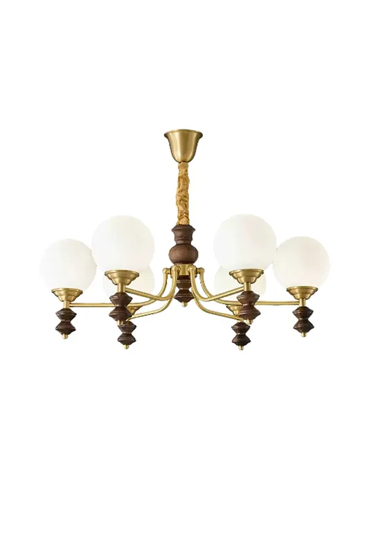 Vintage Globe Walnut Wood Chandelier — Samu Lighting LED Landscape Lights 40.0W 