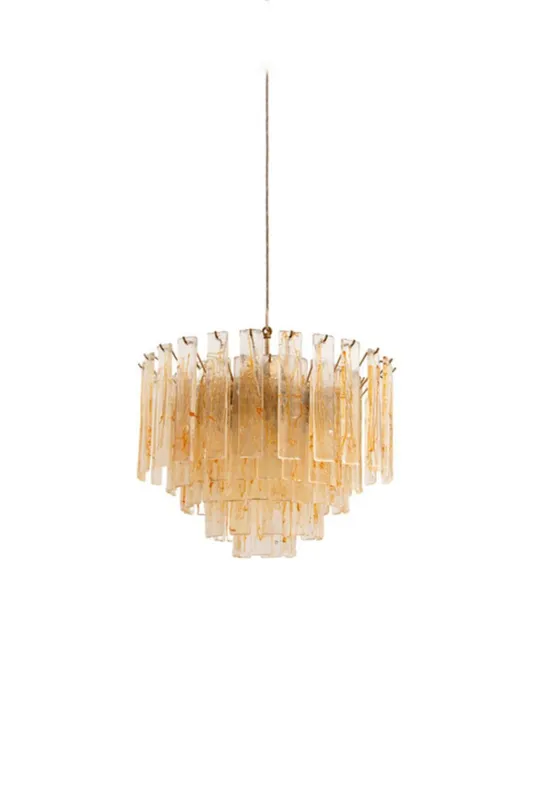 Amber Art Glass Tiered Chandelier — Samu Lighting LED Landscape Lights 80.0W 