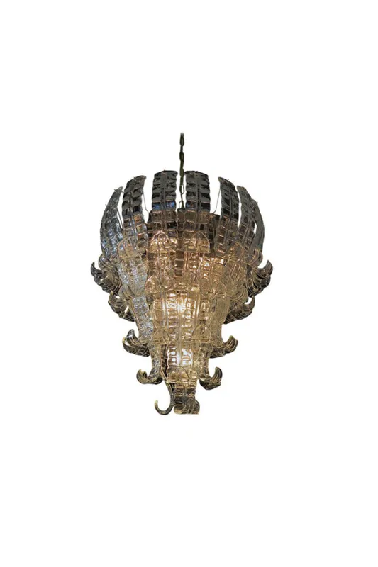 1970s Felci-Style Art Glass Tiered Chandelier — Samu Lighting LED Landscape Lights 80.0W 