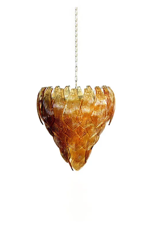 Art Style Amber Felci Glass Chandelier — Samu Lighting LED Landscape Lights 80.0W 