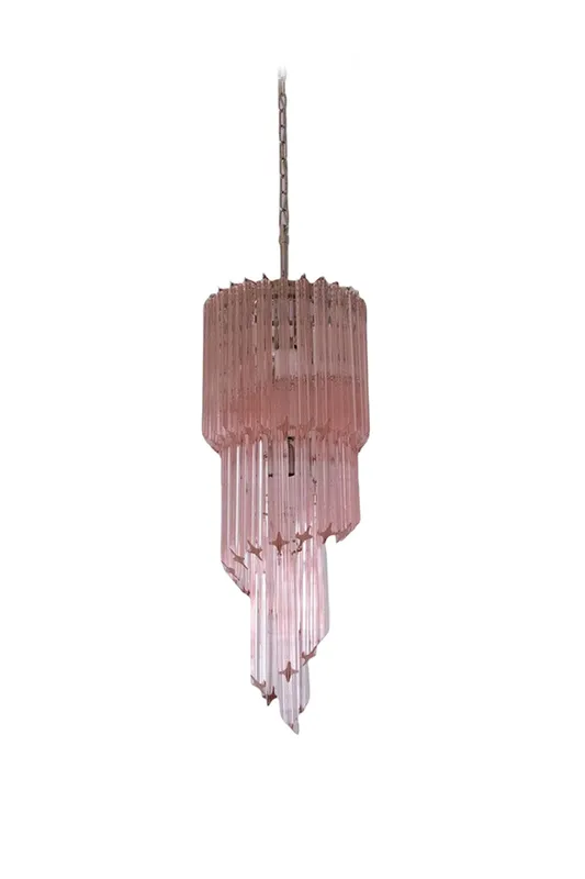 Pink Art Glass Prism Spiral Chandelier — Samu Lighting LED Landscape Lights 80.0W 
