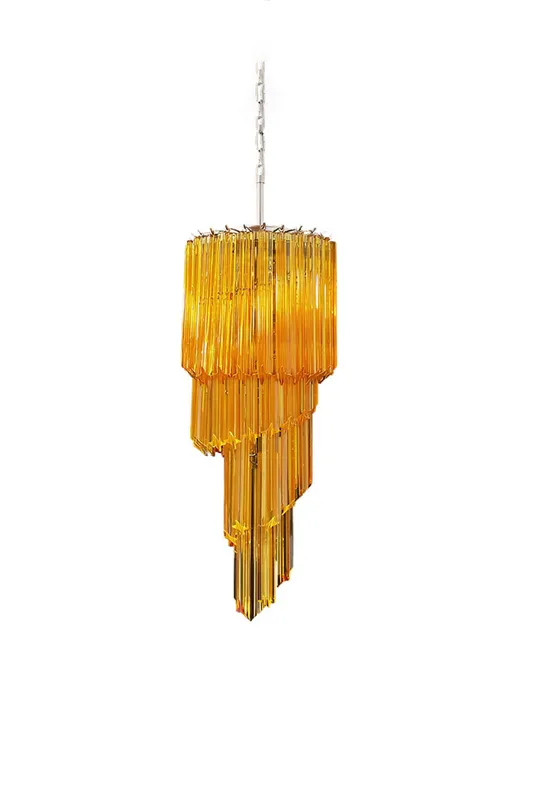 Amber Murano Glass Prism Spiral Chandelier — Samu Lighting LED Landscape Lights 80.0W 