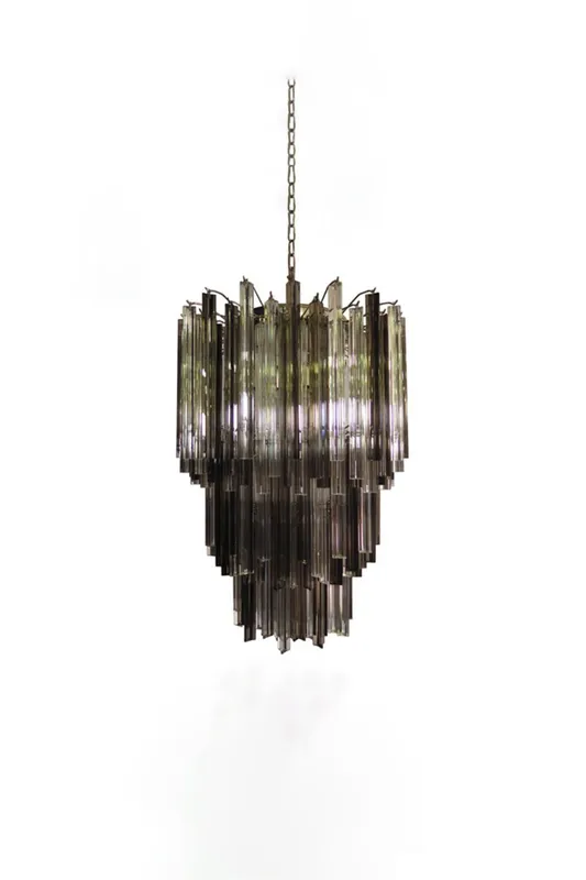 Smoked and Clear Art Glass Prism Chandelier — Samu Lighting LED Landscape Lights 80.0W 