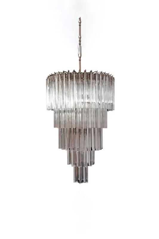 Transparent Art Glass Prism Tiered Chandelier — Samu Lighting LED Landscape Lights 80.0W 