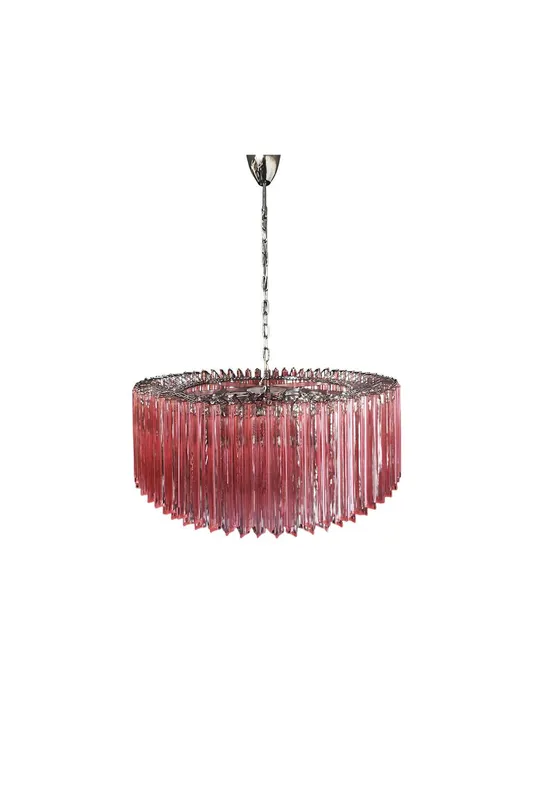 Large pink Art Triedri glass prism chandelier — Samu Lighting LED Landscape Lights 80.0W 