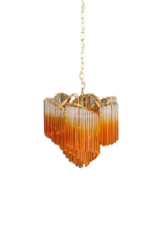 Shaded Amber Art Crystal Prism Chandelier — Samu Lighting LED Landscape Lights 80.0W 