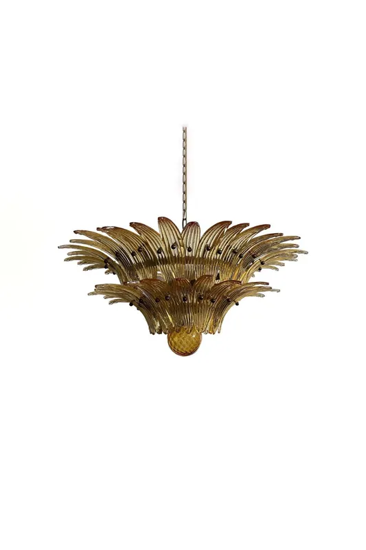 Amber Art Glass Palmette  Chandelier — Samu Lighting LED Landscape Lights 40.0W 