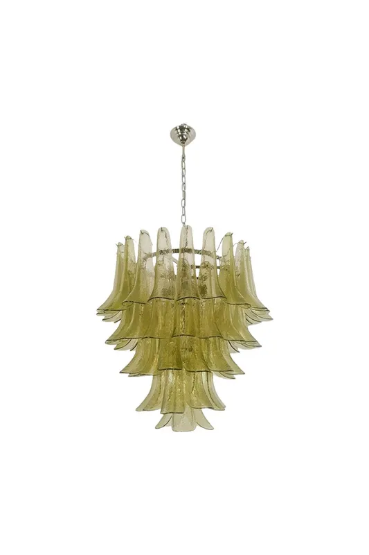 1970s Green Art Glass Petal Chandelier — Samu Lighting LED Landscape Lights 40.0W 