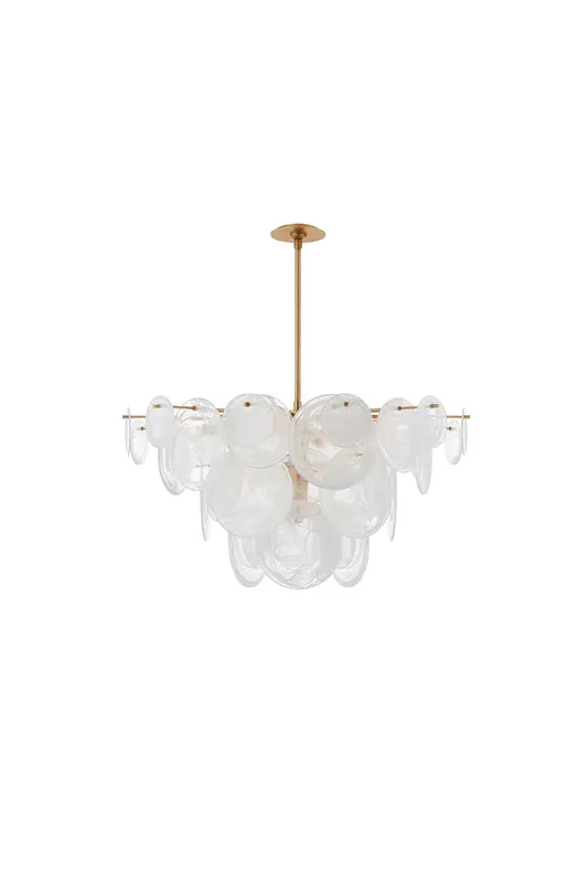 Art Luxury Brass and Glass Disc Tiered Chandelier — Samu Lighting LED Landscape Lights 80.0W 