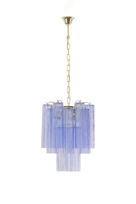 Vintage Art Blue-Purple Glass Tube Chandelier — Samu Lighting LED Landscape Lights 40.0W 