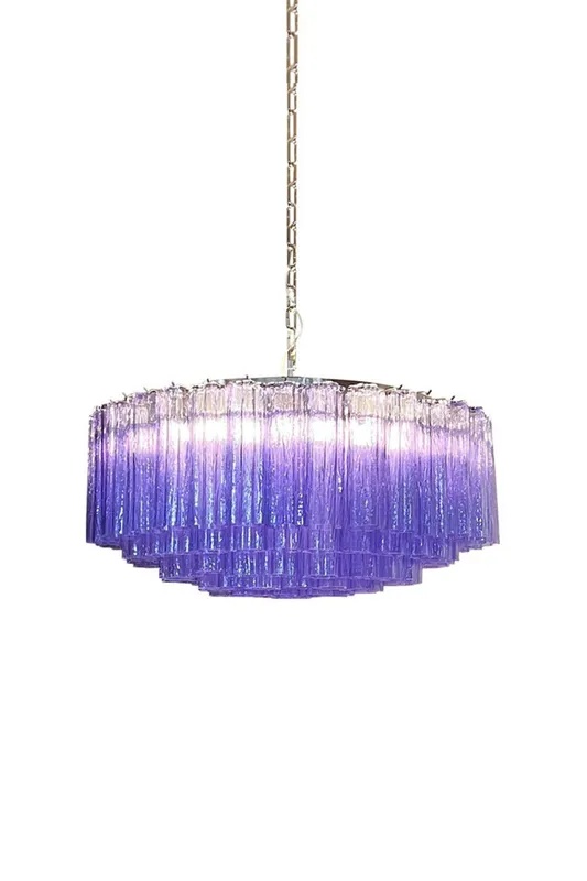 Italian Modernist Purple Art Glass Tube Chandelier — Samu Lighting LED Landscape Lights 40.0W 