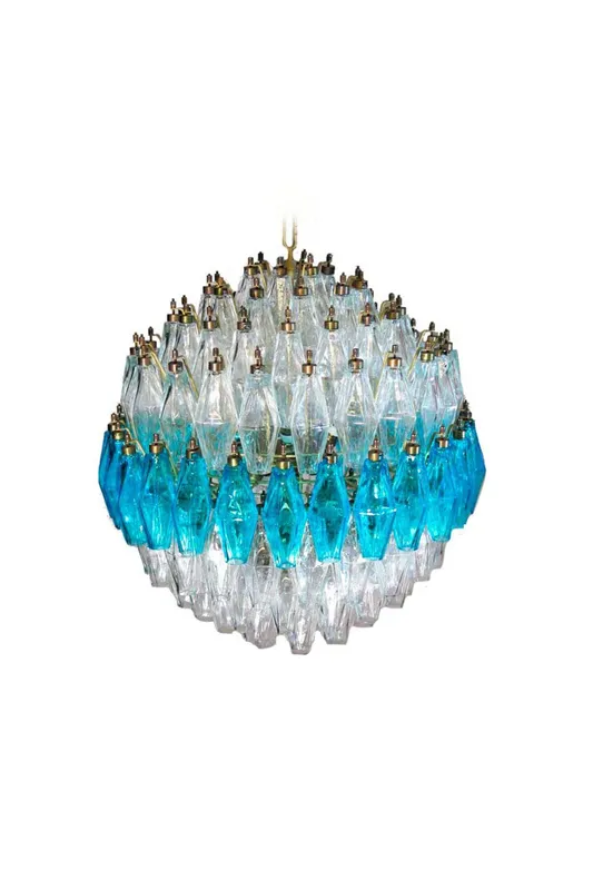 Blue and clear Art glass spherical chandelier — Samu Lighting LED Landscape Lights 80.0W 