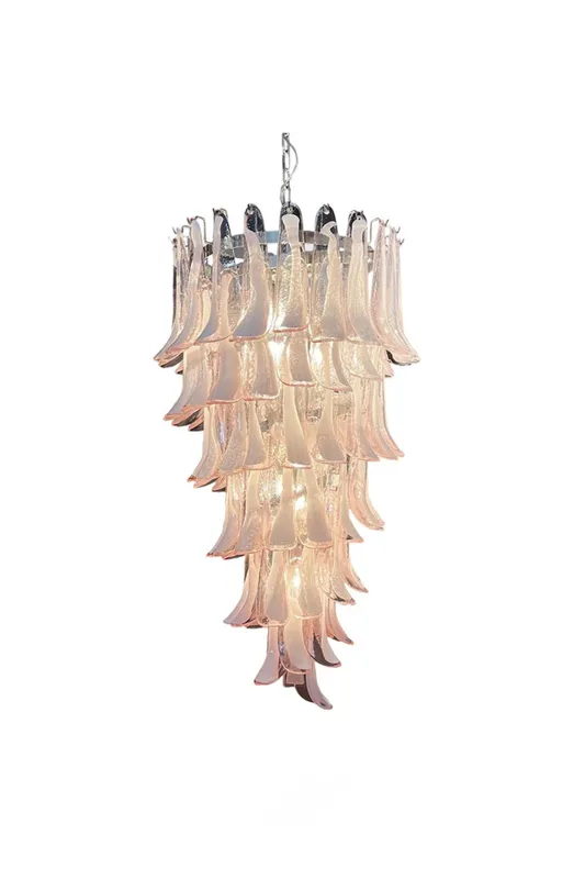 Italian Vintage Pink Spiral Art Chandelier — Samu Lighting LED Landscape Lights 40.0W 