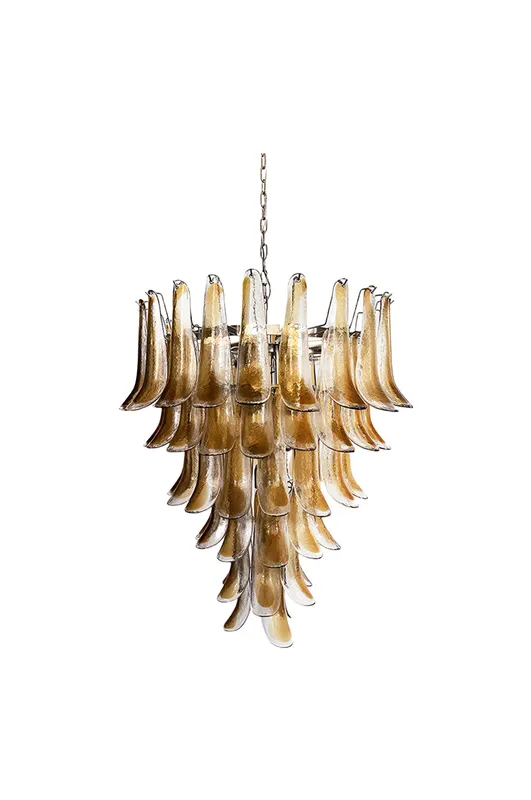 Amber Art Glass Petal Cascade Chandelier — Samu Lighting LED Landscape Lights 40.0W 