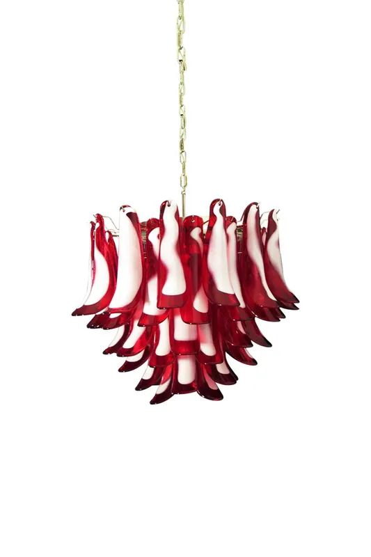 Red Art Glass Petal Chandelier — Samu Lighting LED Landscape Lights 40.0W 