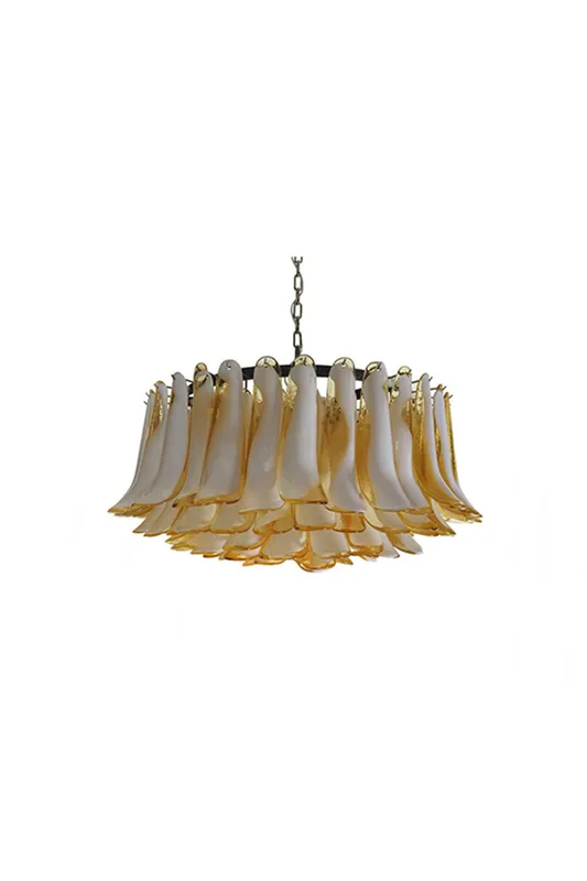 Amber Art Glass Petal Chandelier — Samu Lighting LED Landscape Lights 40.0W 
