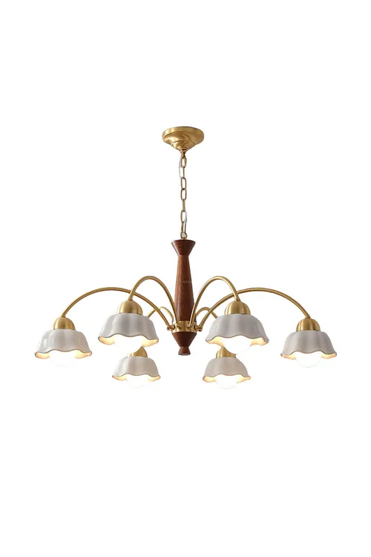 Retro Tulip Brass Chandelier — Samu Lighting LED Landscape Lights 40.0W 