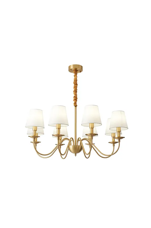 Modern Brass Fabric Chandelier — Samu Lighting LED Landscape Lights 40.0W 