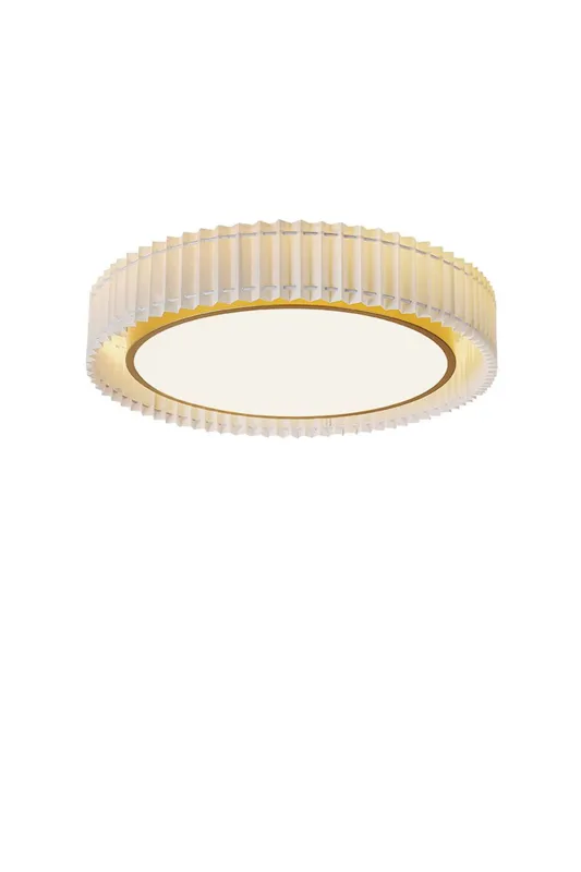 Round French Pastoral Pleated Fabric Ceiling Lamp — Samu Lighting LED Post Top Lights 36.0W 3000K