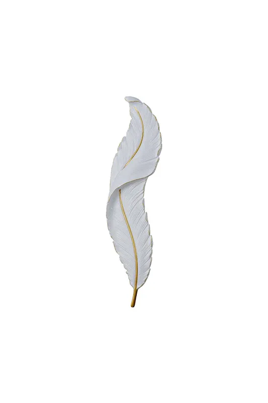Modern White Gold Feather Wall Lamp — Samu Lighting LED Wall Lights 26.0W 