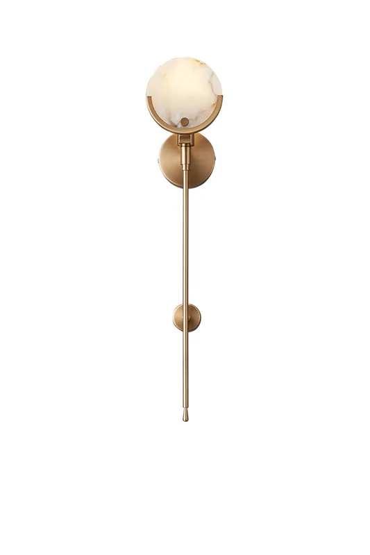 Alabaster Ava Brass Wall Lamp — Samu Lighting LED Wall Lights 40.0W 