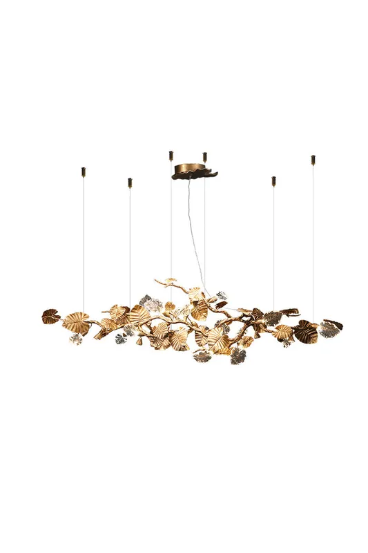 Gold Leaf Chandelier — Samu Lighting LED Troffers & Panels 50.0W 3300K