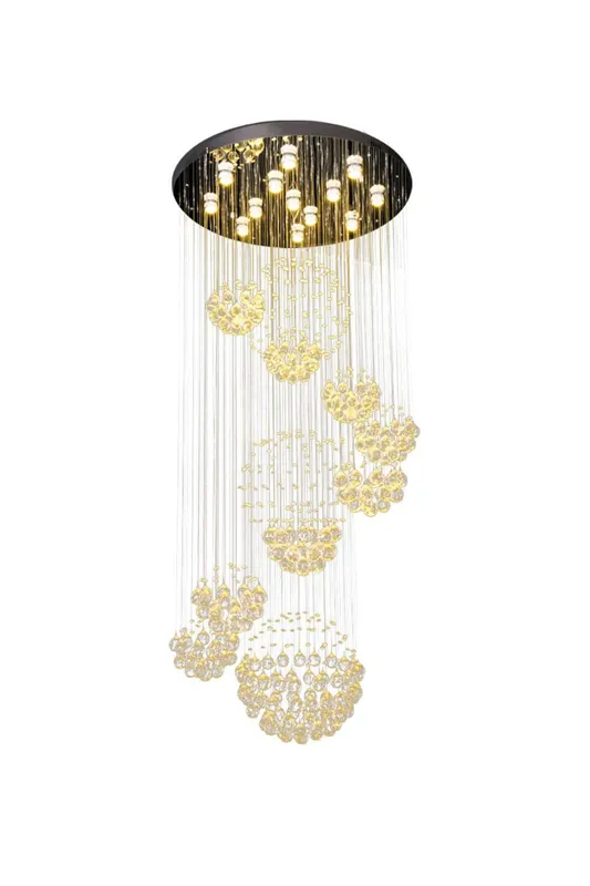 Multi-Balls Chrome Crystal Chandelier — Samu Lighting LED Troffers & Panels 50.0W 