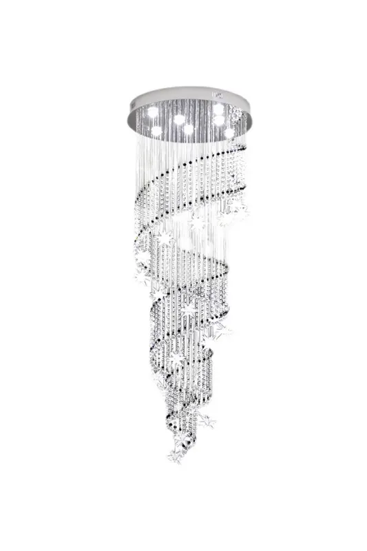 Spiral Meteor Shower Crystal Chandelier — Samu Lighting LED Troffers & Panels 50.0W 