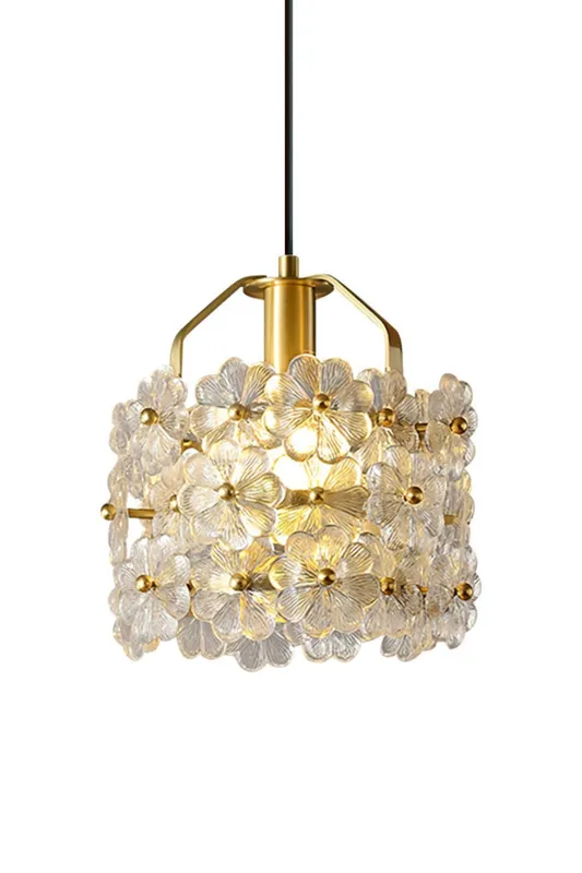 Petit Floral Glass Pendant Lamp — Samu Lighting LED Troffers & Panels 15.0W 