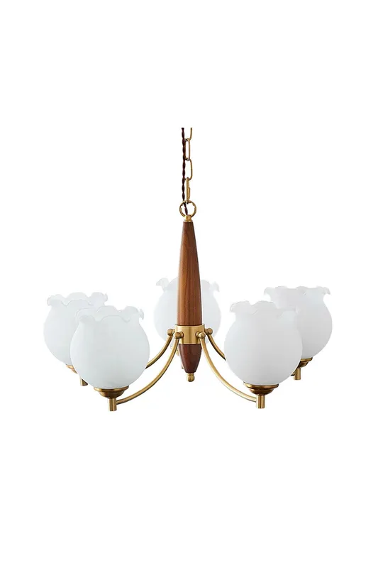 Tulips Glass Wood Chandelier — Samu Lighting LED Troffers & Panels 40.0W 
