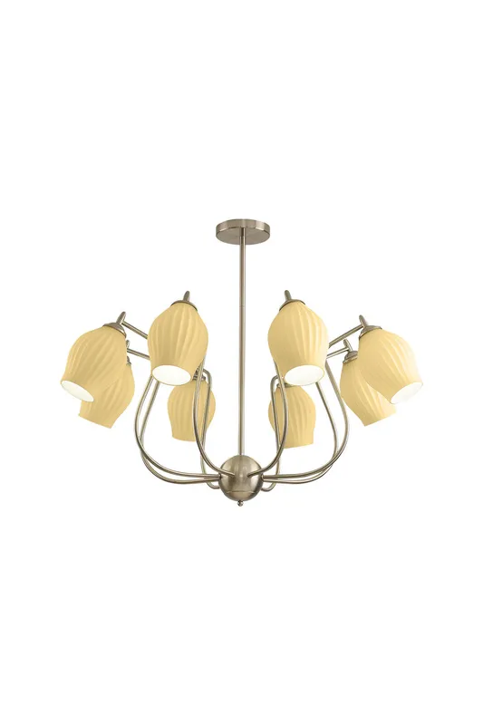 Ceramic Ribbed Chandelier — Samu Lighting LED Troffers & Panels 40.0W 